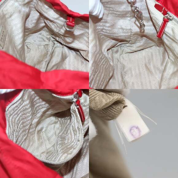PRADA Tote Bag Nylon Red Silver - Picture 12 of 12
